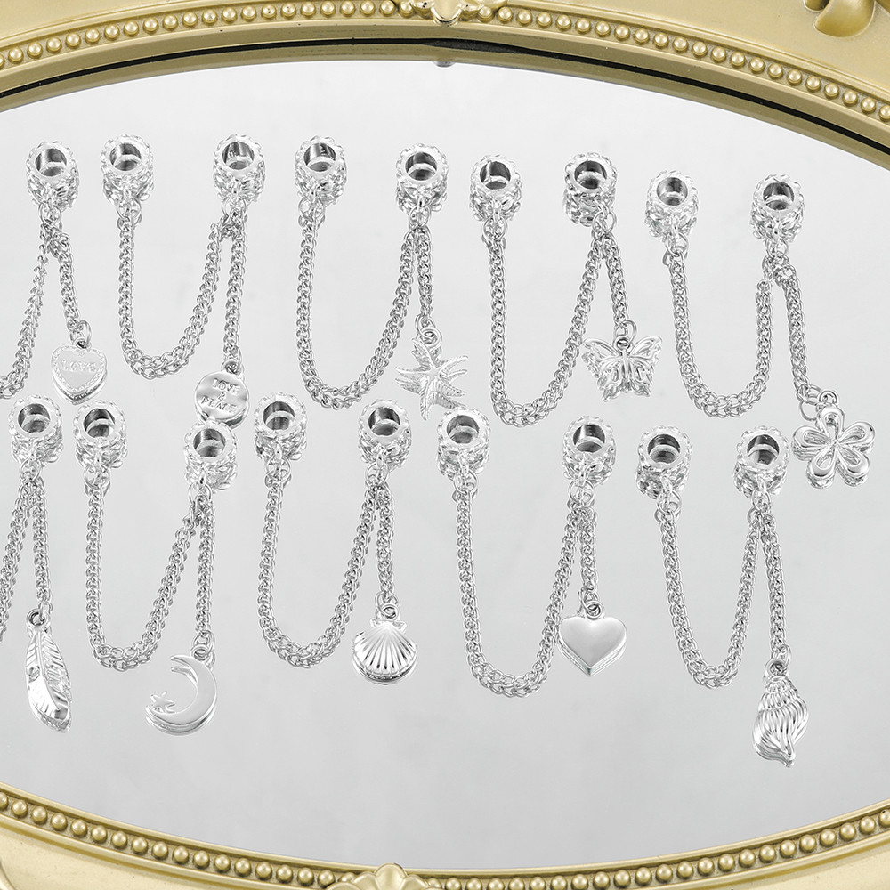 St.kunkka โลหะผสมสี Retention Tee Chain Silver Charm พู่จี้สําหรับ DIY สร้อยข้อมืออุปกรณ์เสริม