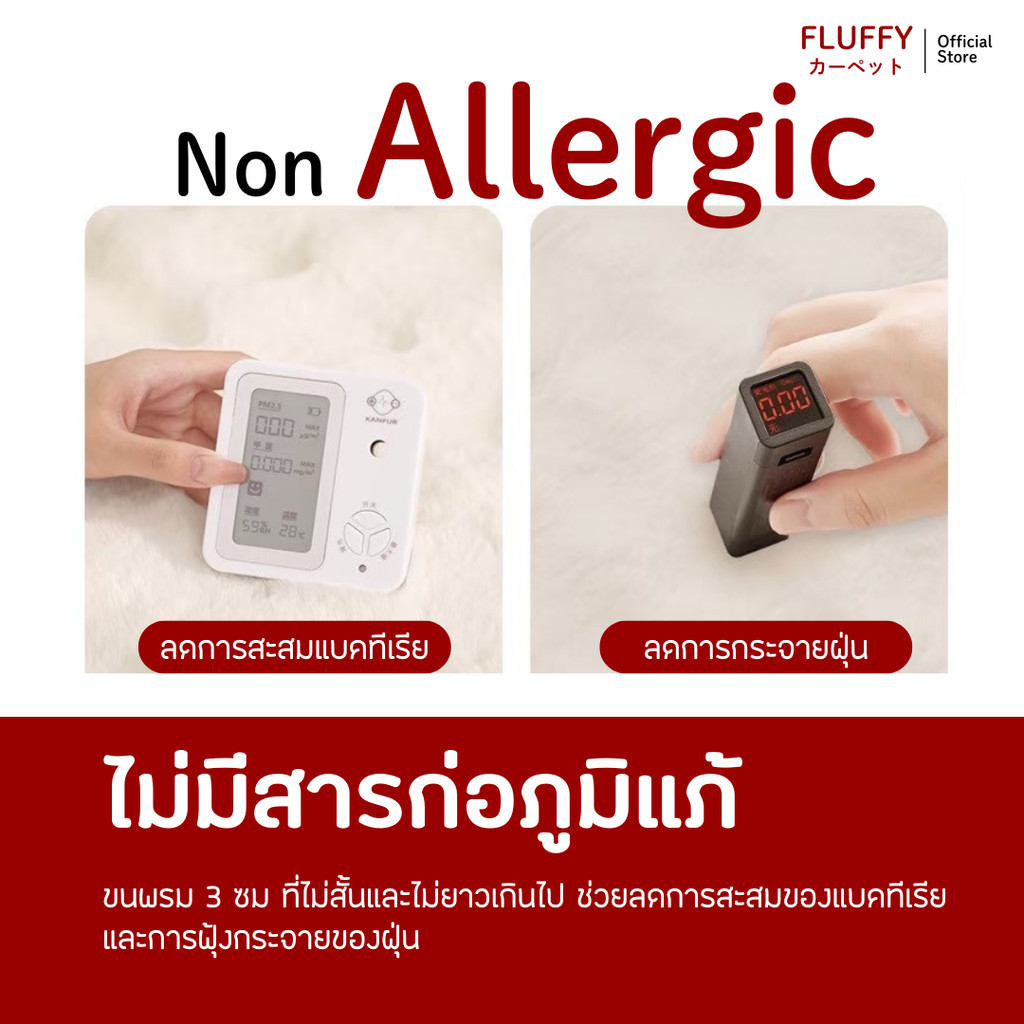 FluffyCarpet พรมขนกระต่ายเทียม ของแท้จากญี่ปุ่น ขนนุ่มที่สุด คุณภาพดี  พรมปูพื้น ขนนุ่ม หลายสี หลายขนาด ราคาถูกที่สุด! ราคา ถูกที่สุด ดีลบีเคเค แกลเลอรีภาพที่ 6