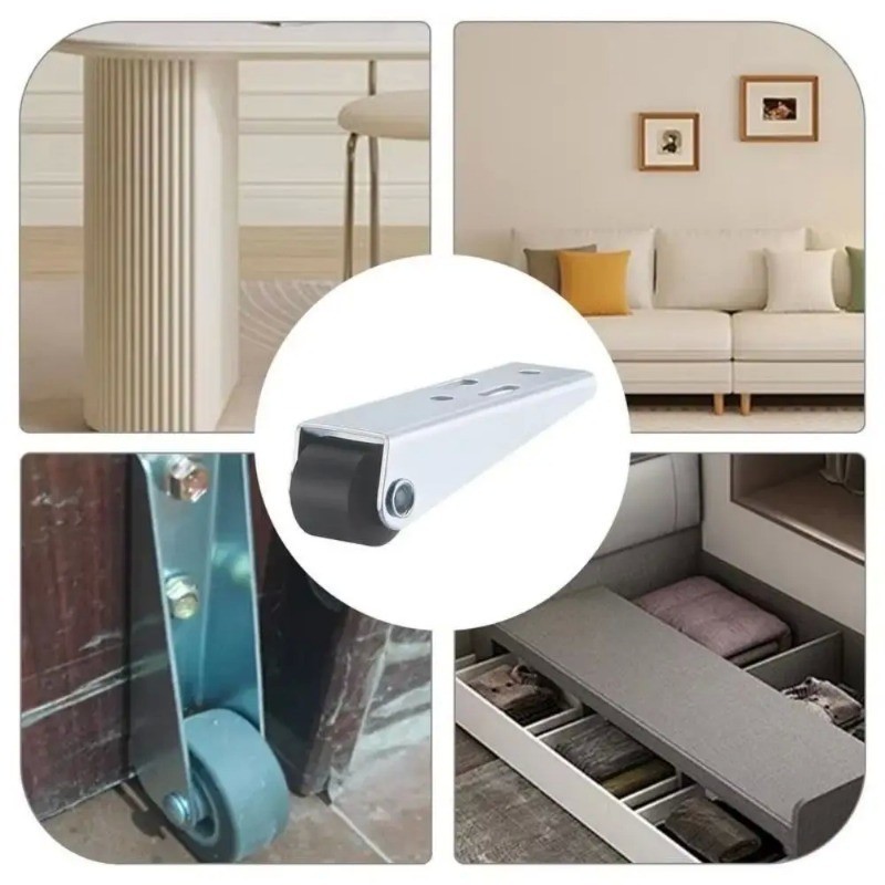 2/4/8/12ชุดทนทานเงียบเฟอร์นิเจอร์ล้อ/โลหะรอกประตูลูกกลิ้ง/ด้านข้างติดตั้งประตูสนับสนุนย้ายล้อ - รูปที่ 4