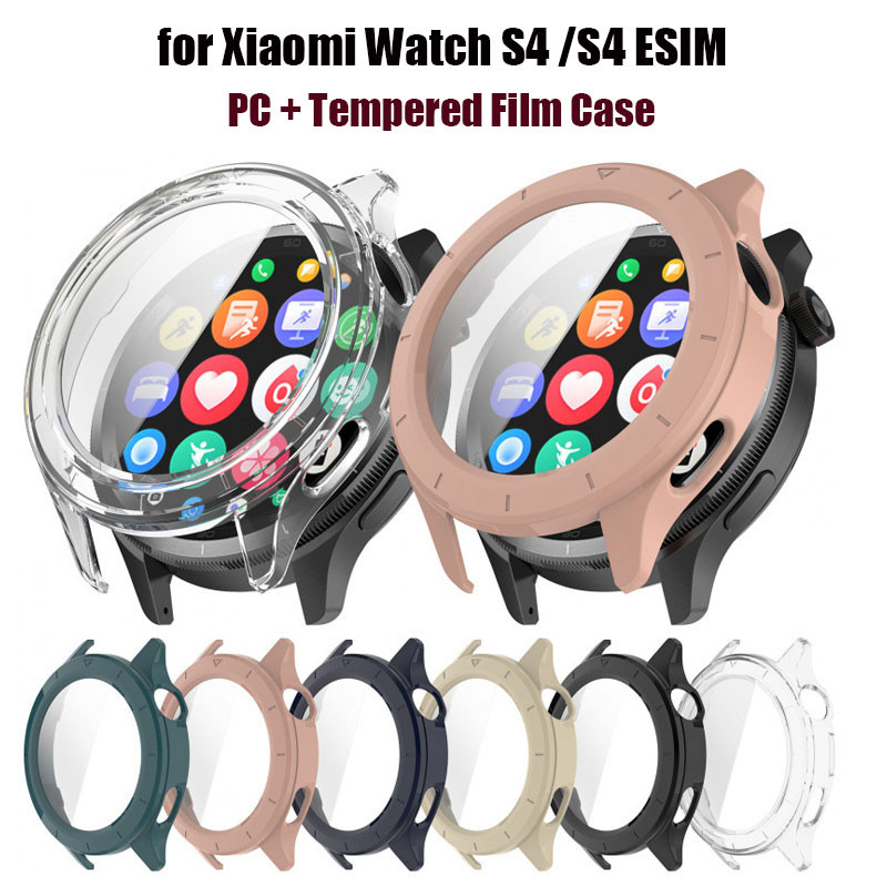 Pc + ฟิล์มกระจกนิรภัยสําหรับ Xiaomi Watch S4 /S4 ESIM สมาร์ทวอท์ชป้องกันหน้าจอเปลี่ยนเปลือกของ Xiaom