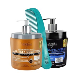 Kit Máscara Forever Liss Cauter Restore Blindagem Biometica