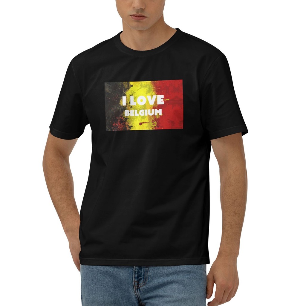 I Love Belgium Brussels Flag Cotton T-Shirt