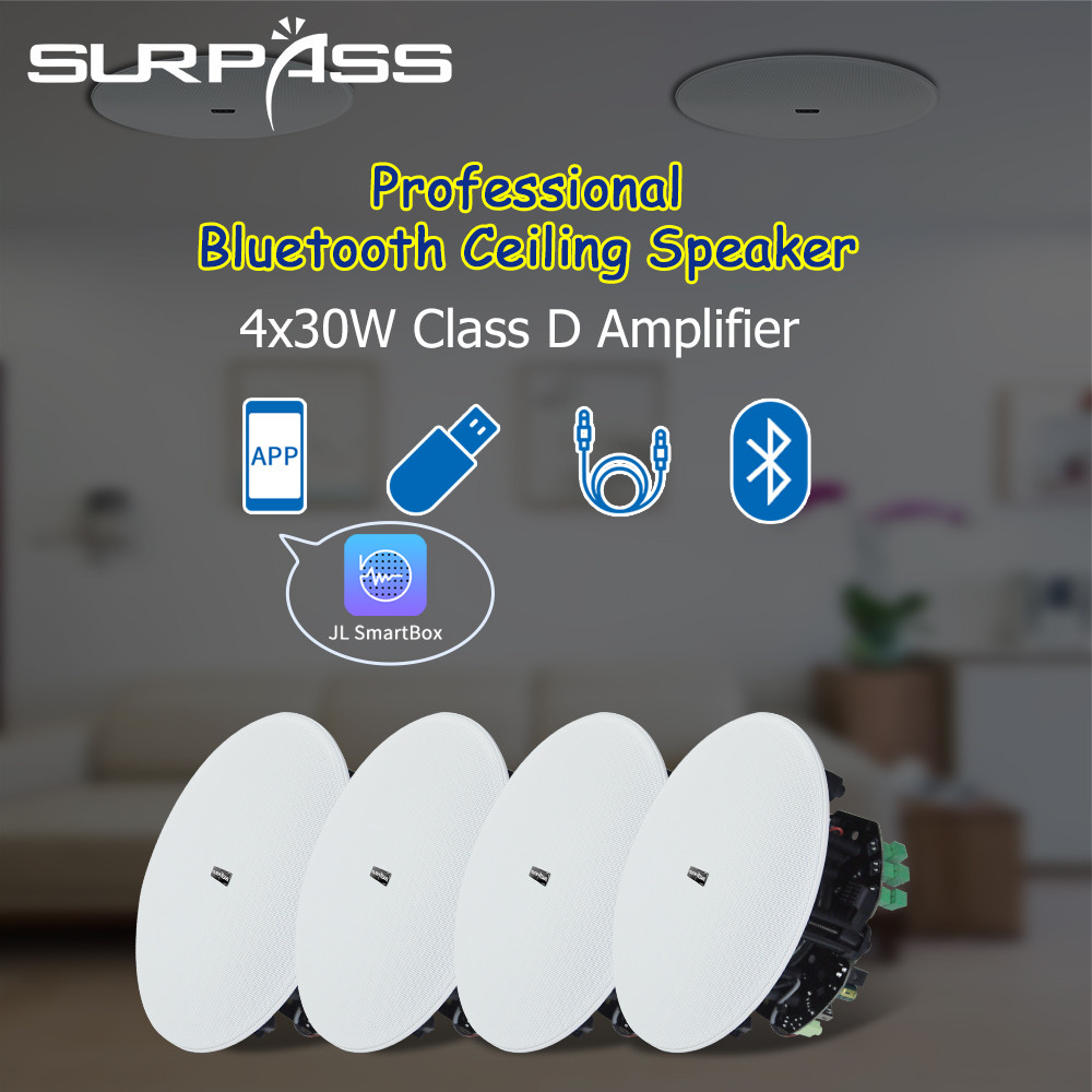 SP-BTF34 5.25 Inches Ceiling Bluetooth Speakers Built-in 4X30W Class D Amplifier in Ceiling Speaker 