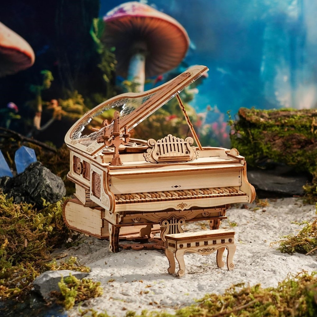 (ส่งตรงจากญี่ปุ่น) ROKR 3D ปริศนาเปียโน Mechanical Music Box เล่นอัตโนมัติไม่จำเป็นต้องใช้แบตเตอรี่ไ