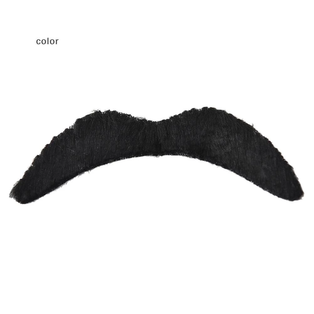 [สี] 12 ชิ้นชุดผู้ชายสีดําปลอม Mostache หนวดตลก Beard Party ฮาโลวีนเครื่องแต่งกาย TH thumbnail 6