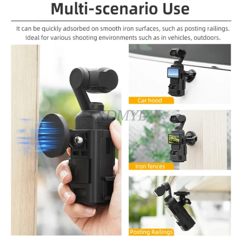 กรอบขยายสําหรับกระเป๋า 3 Magnetic Fix Mount ฐานคลิปอะแดปเตอร์อินเทอร์เฟซสําหรับ DJI Osmo Pocket 3 อุปกรณ์เสริมสําหรับกล้อง