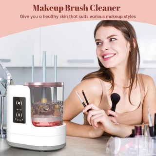 BUBBZO ล้างแปรงแต่งหน้าและอบผ้า, USB Electric 3 IN 1 Makeup Brush Cleaner| อัตโนมัติแบบพกพาพร้อมเครื่องเป่า-ที่ยึด แปรงเครื่องสําอางทําความสะอาดเครื่องมือสําหรับแปรงแต่งหน้าทั้งหมดประเภท