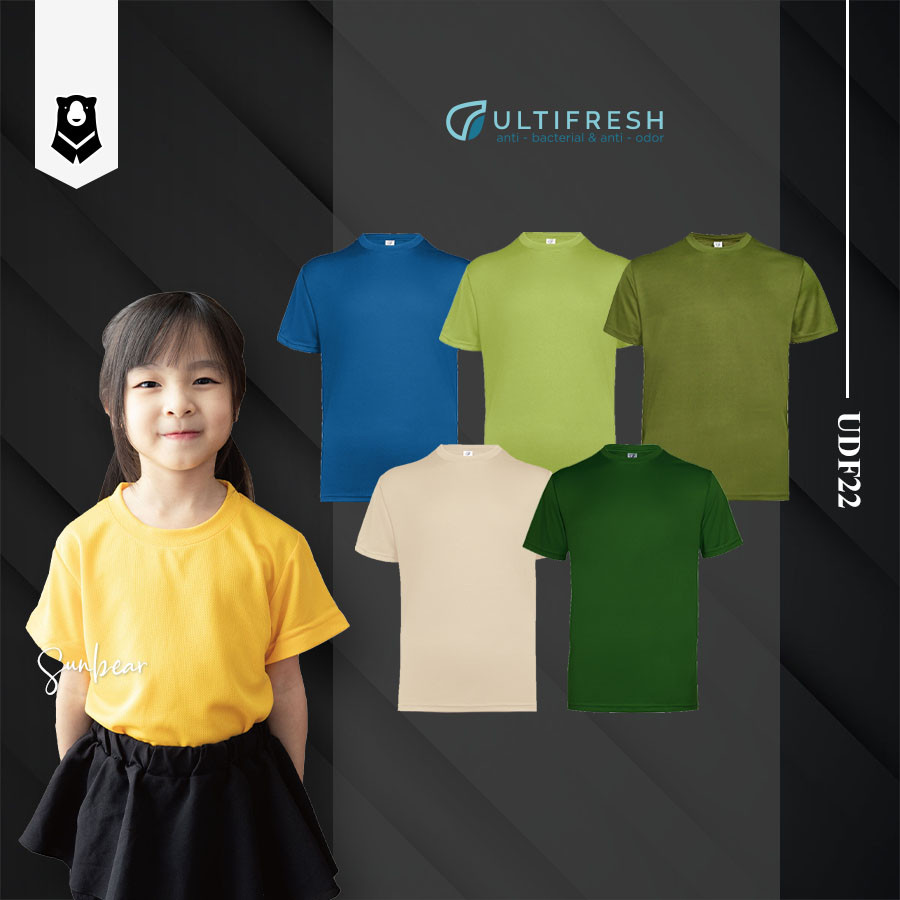 Ultifresh UDF22 Performance Microfiber Dri-Fit Anti-Bacterial Anti-กลิ่นลูกเรือคอเด็กเยาวชน 5