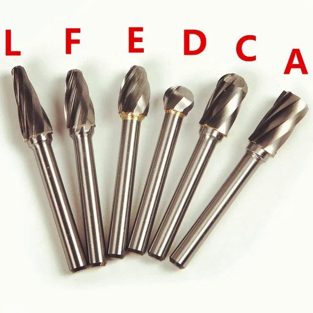 6pc 6x10 50mm-60mm Long Tungsten Carbide Rotary Files Coarse-toothed Single-cut Rotary Burrs For Dre