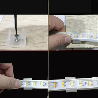 HIRASAWAYUI 100 ชิ้น LED Strip คลิปคงที่,พลาสติก 8-20 มม.ติดตั้งหัวเข็มขัด,โคมไฟผู้ถือติดตั้ง 220V ยืดหยุ่น COB 5050/5730/2835 โคมไฟติดผนังผู้ถือขั้วต่อ