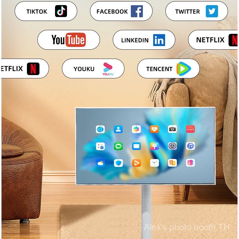 27นิ้วสมาร์ททีวีหน้าจอแบบโต้ตอบ Stand By Me TV กล้องพกพา1080P 60Hz มือถือสมาร์ททีวี3XND