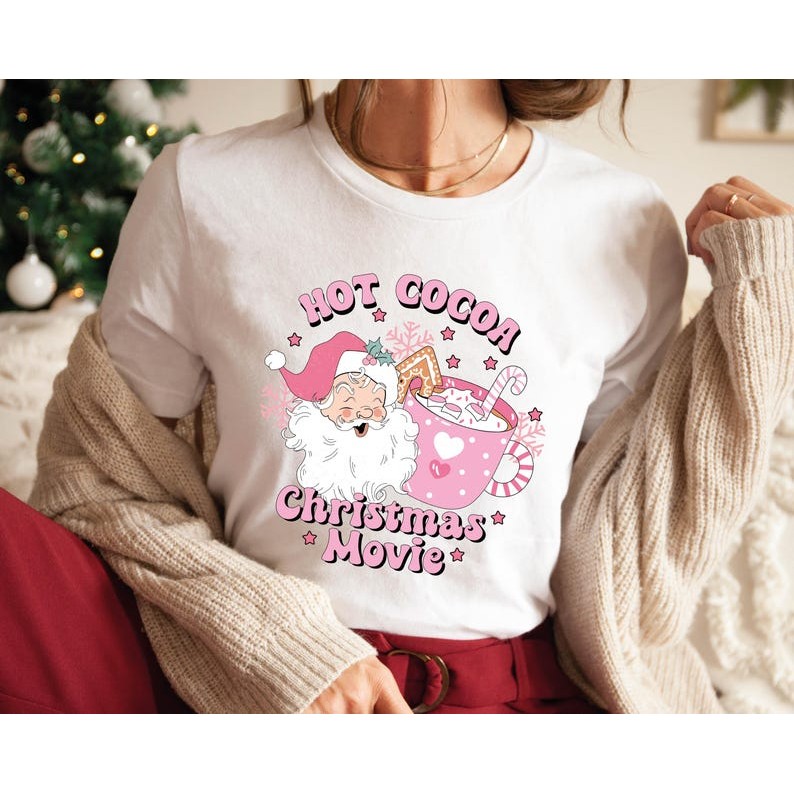 Christmas Movie Santa Claus Shirt, Hot Cocoa Christmas, Retro Christmas Shirt, Christmas Movie T-shi