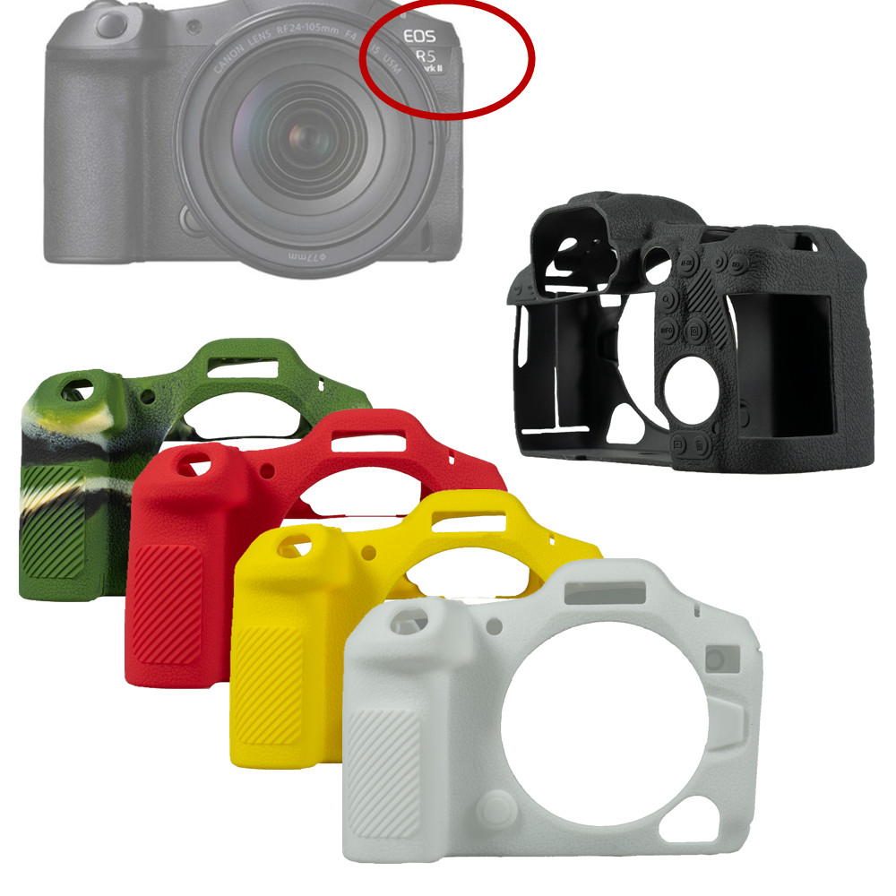 R5ii ยางซิลิโคนกรณี Body Cover Protector กรอบผิวสําหรับ Canon EOS R5 Mark II R5 II กล้อง Mirrorless