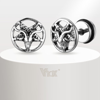 VNOX วีน็อกซ์ ซาตาน หัวแกะรูปดาวห้าแฉกต่างหูสตั๊ดสําหรับผู้ช…