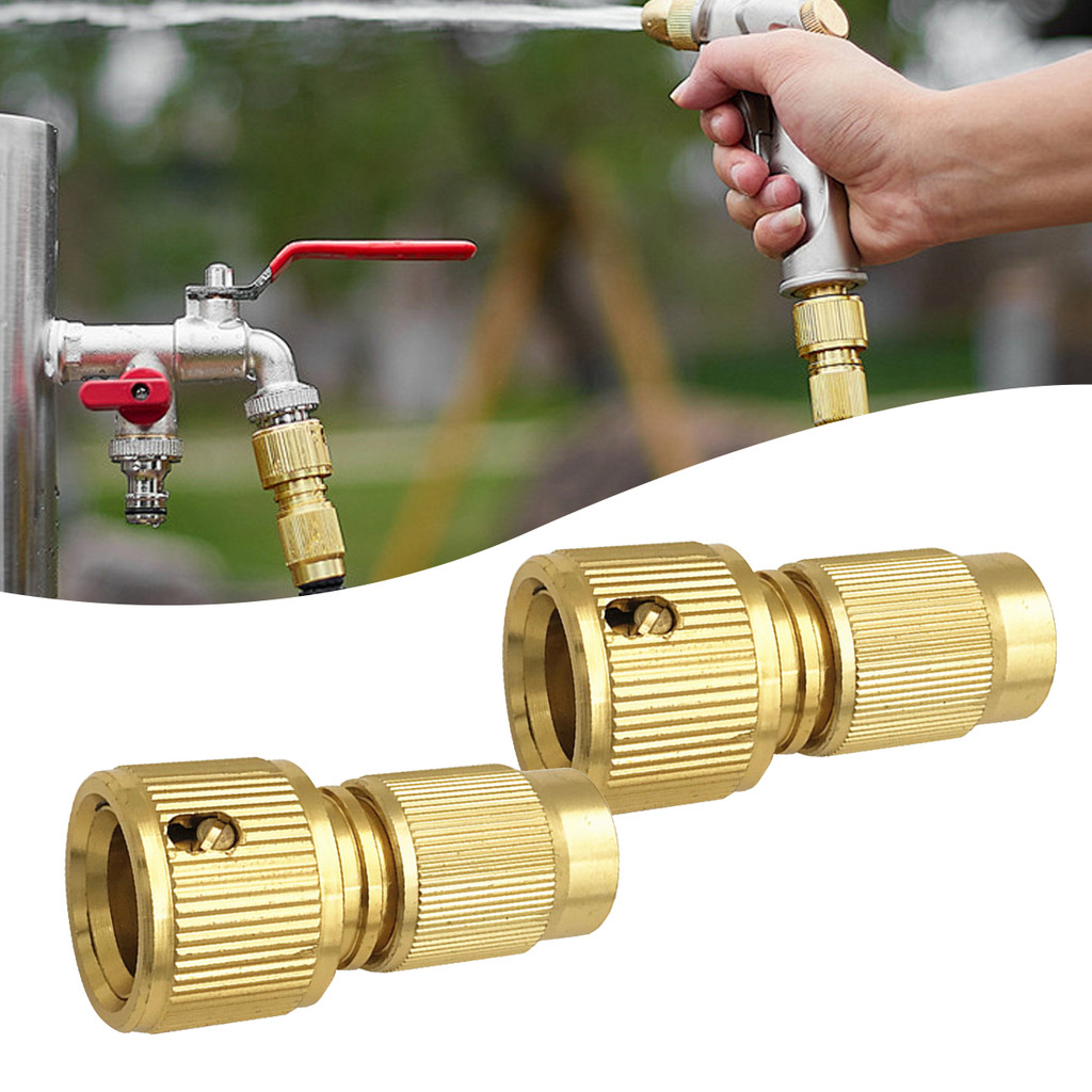 Ilisland2 ชิ้นด้าย Quick Connector ทองเหลืองสวนรดน้ําอะแดปเตอร์หยดชลประทานท่อทองแดง Quick Connector อุปกรณ์