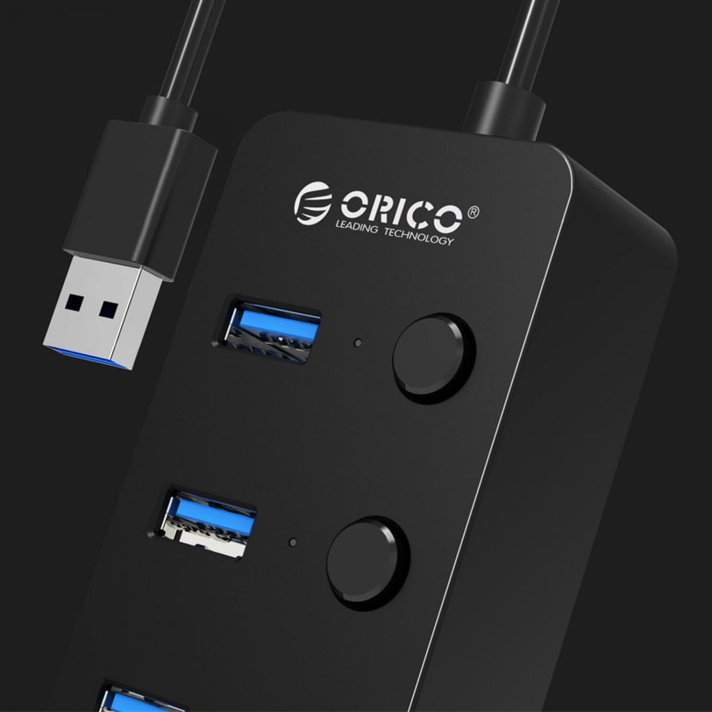 FMSHOPP ORICO USB 3.0 ความเร็วสูง USB HUB 4 พอร์ตพร้อมสวิตช์เปิด/ปิด - W9PH4-U3!! !️