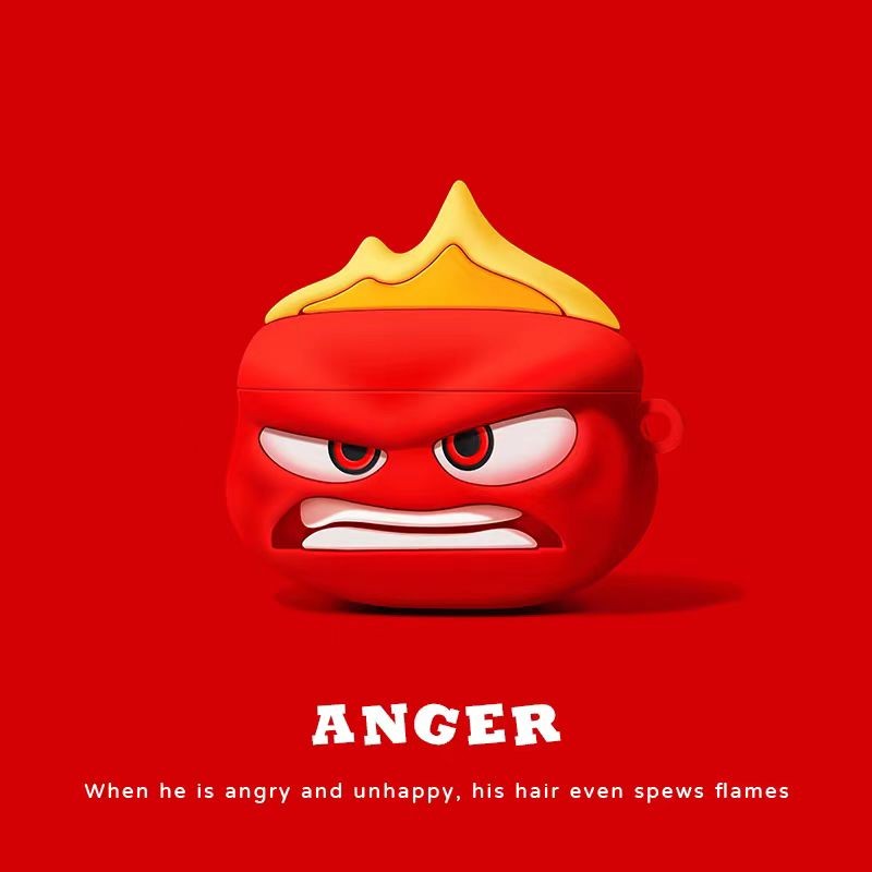 (Pro3 2025)Anger เคสการ์ตูนสําหรับ AirPods4/4ANC/1/2/3/Pro/Pro2/Pro3 เคสซิลิโคนอ่อนนุ่มพร้อมคาราบิเนอร์