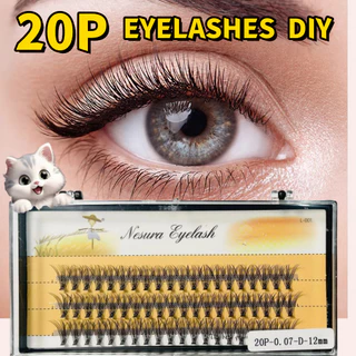 ขนตาปลอมแบบช่อ ต่อขนตา พรีเมด พัดปริมาณ 10D 20D ขนตาปลอม C curl เครื่องมือแต่งหน้าขนตาปลอม ขนตาเท็จธรรมชาติ 20d