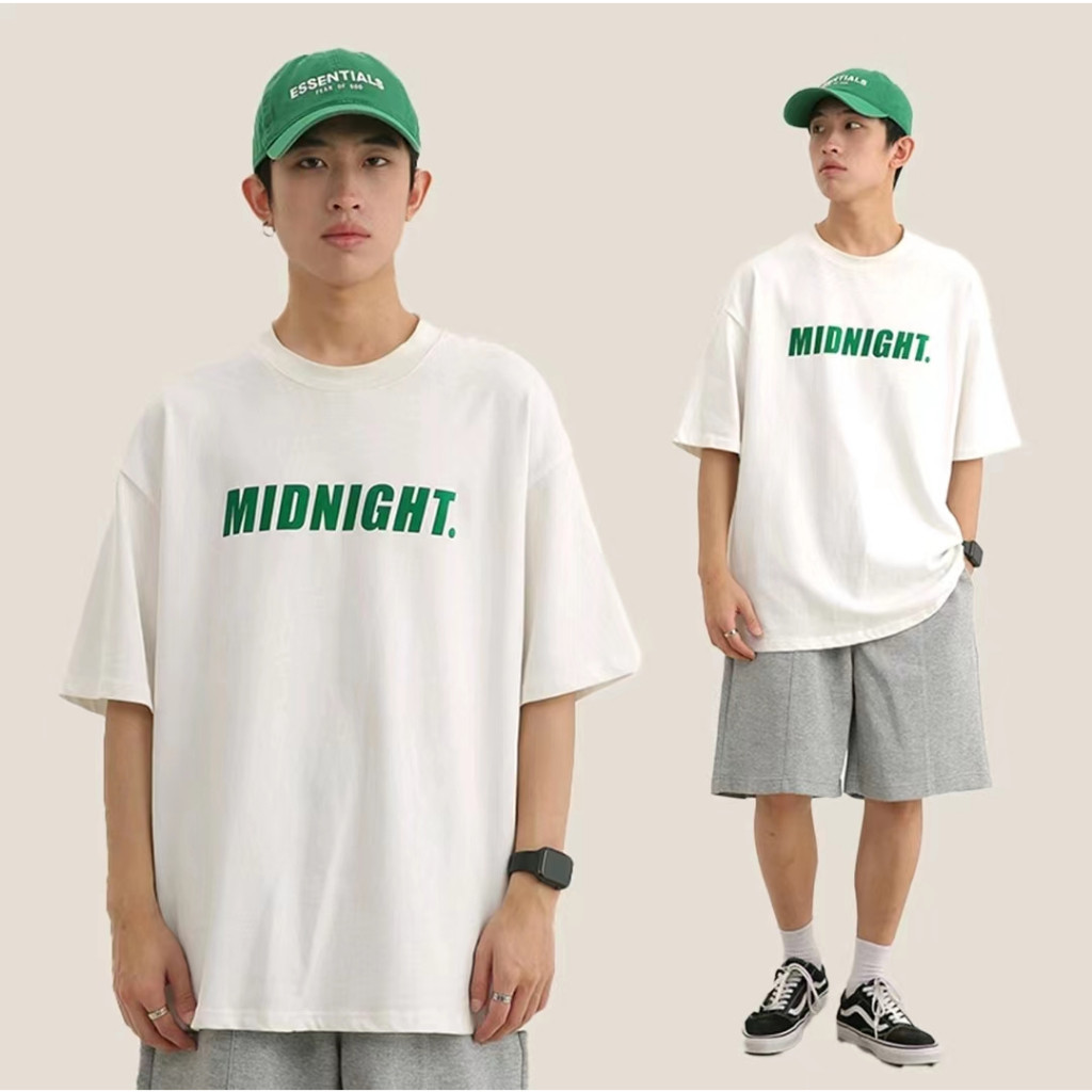 เสื้อยืดสไตล์เกาหลีแขนสั้นโอเวอร์ไซส์ผ้าฝ้าย