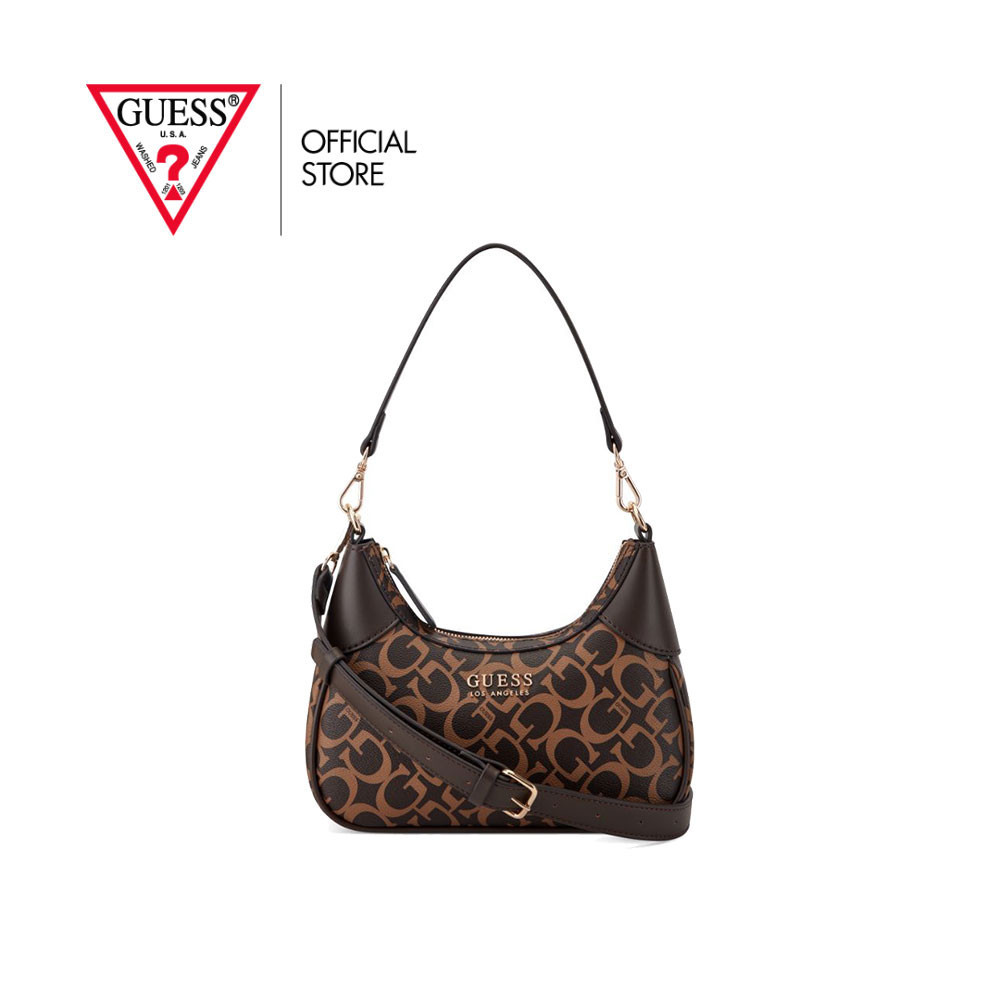 GUESS กระเป๋า รุ่น JG943669 BERKTON MINI TOP ZIP BROWN สีน้ำตาล