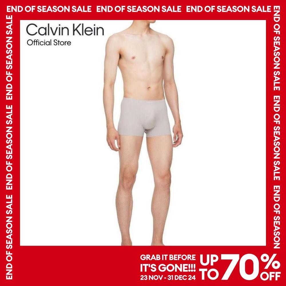 CALVIN KLEIN กางเกงในผู้ชาย CK Black Bonded Micro ทรง Low-Rise Trunk รุ่น NB3922 OQ9 - สีเทาอ่อน