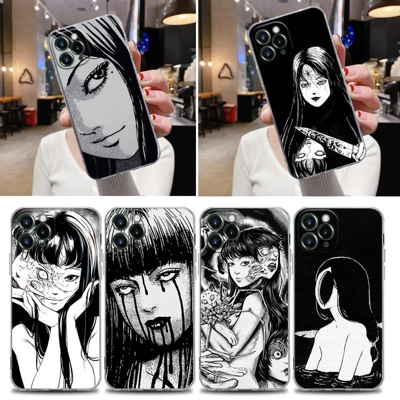 TK-1 Horror Comic T-Tommy Junji Ito Manga Clear CaseสําหรับiPhone 16 17,15 14 13 12 11 Pro Max Mini Xs XR 8 Plus Soft Coverซิลิโคนกรณี