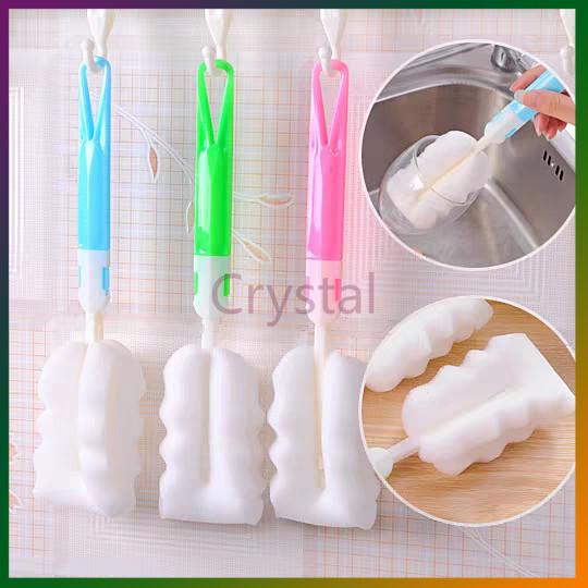 Crystal แปรงล้างขวดนม ที่ล้างแก้ว ล้างขวด ฟองน้ำล้างแก้ว เหมาะ ใช้ในครัว