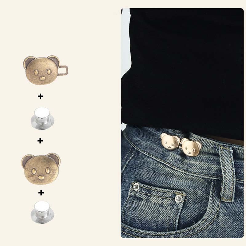 1ชิ้น/2ชิ้น โลหะหัวสัตว์เอวหัวเข็มขัด ไม่มีเล็บ ไร้ร่องรอย แบนเอวหัวเข็มขัดกางเกงยีนส์เอวปรับเอวเล็กสิ่งประดิษฐ์ที่ถอดออกได้ - รูปที่ 5