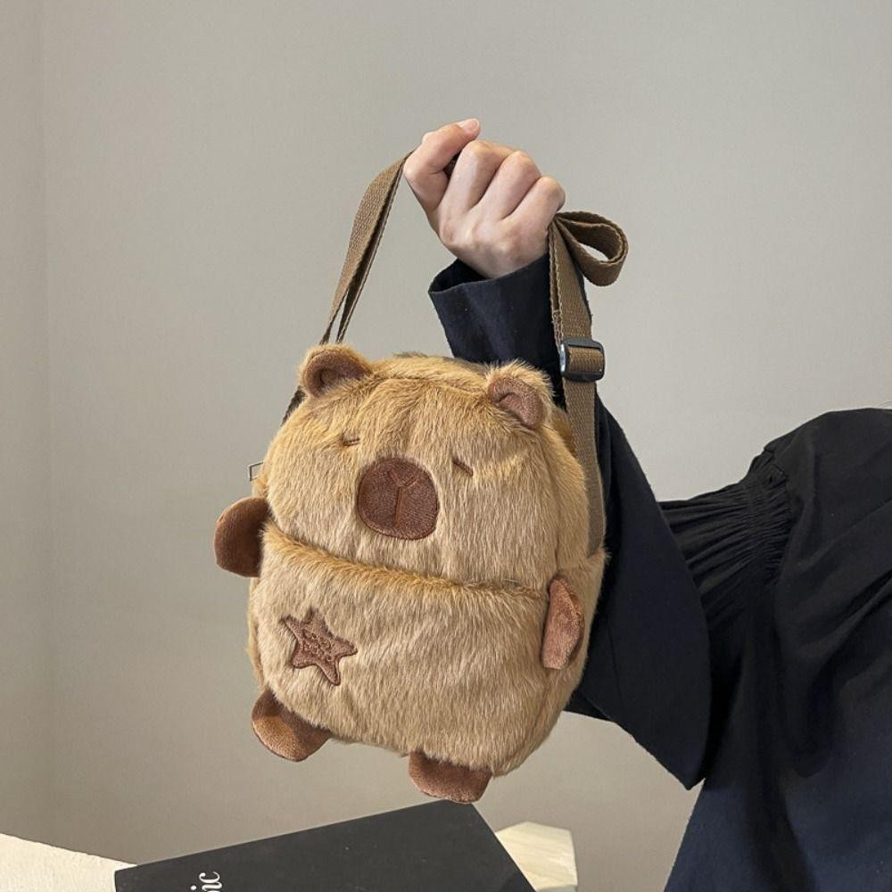 Uumir กระเป๋าสะพายไหล่,กระเป๋าโทรศัพท์ Crossbody ความจุขนาดใหญ่ตุ๊กตา,พร้อมสายรัดปรับได้การ์ตูน Capybara กระเป๋าคาดหน้าอกซิป