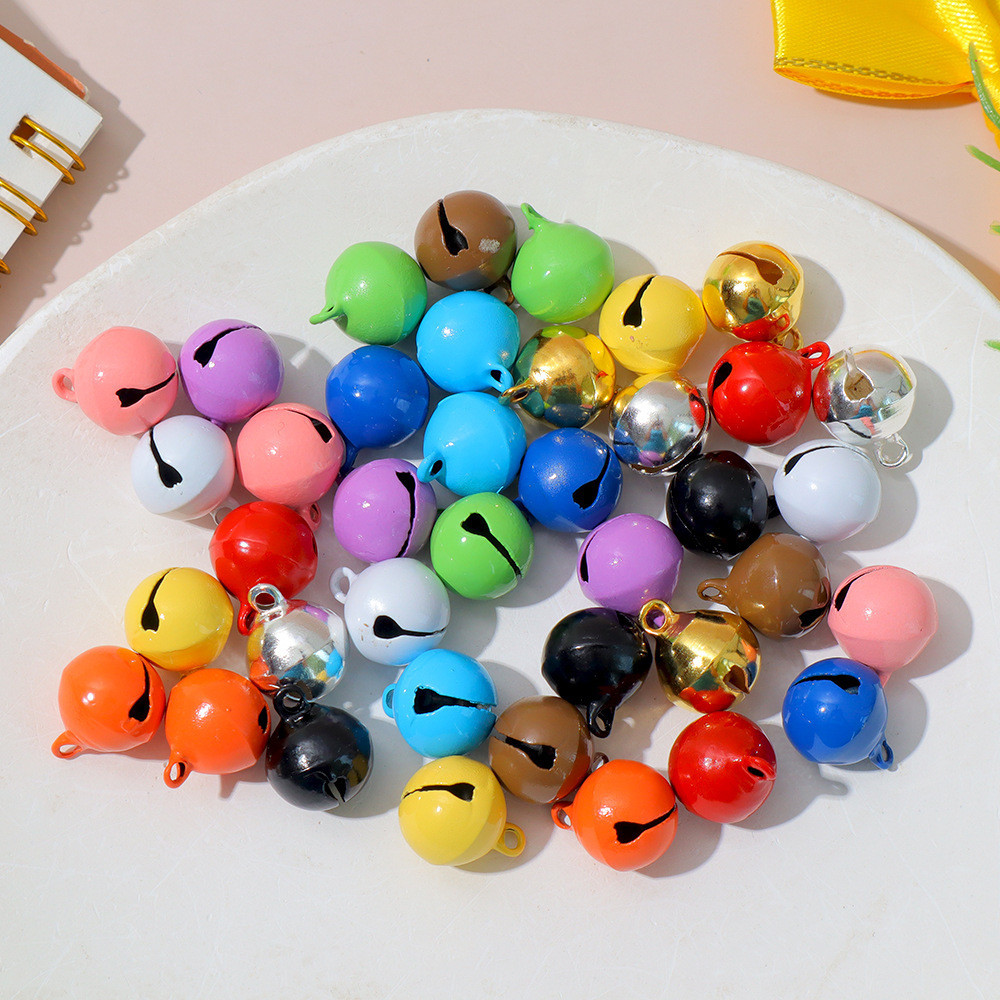 20ชิ้น/ล็อต14มิลลิเมตรลูกอมสีระฆังขนาดเล็กสัตว์เลี้ยงเครื่องประดับอุปกรณ์พวงกุญแจโทรศัพท์มือถือเชือกเส้นเล็กสร้อยข้อมือจี้ทําเองทอมือตุ๊กตาอุป