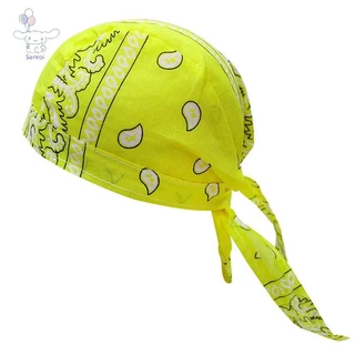 [San] ผู้หญิงผู้ชายหมวกผ้าฝ้าย Unisex Durag พิมพ์แฟชั่นผ้าพันคอโจรสลัด