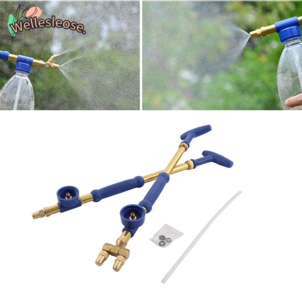 Welle Atomizing Misting หัวฉีด,ทองเหลืองเดี่ยว/คู่หัวชลประทาน Sprayers,แบบพกพา Universal ปรับแรงดันสูง Garden Sprayer