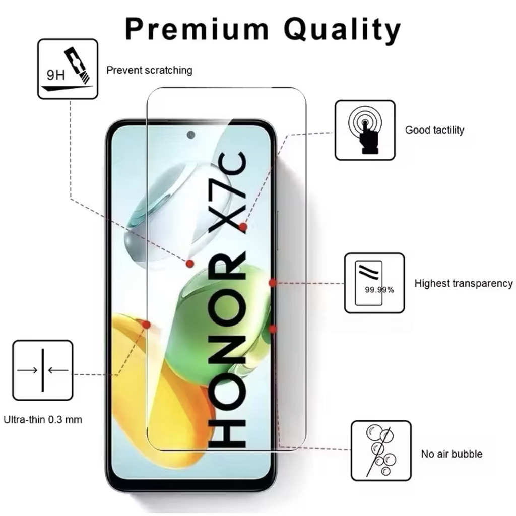 ฟิล์มเต็มจอ For Honor X7C/Honor X9C 5G ฟิล์มนิรภายกระจก กันรอย กันกระแทก