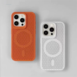 Minimal การกระจายความร้อนตาข่ายระบายอากาศเคสโทรศัพท์แม่เหล็กสําหรับiPhone 11 14 16 Pro Max 15 12 13 Pro Max Plus