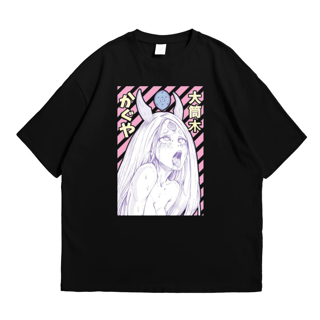 เสื้อยืดแขนสั้นผู้ชายและผู้หญิงปกติ Fit Naruto Anime เสื้อยืด Kaguya Otsutsuki Cotton Combed 30s