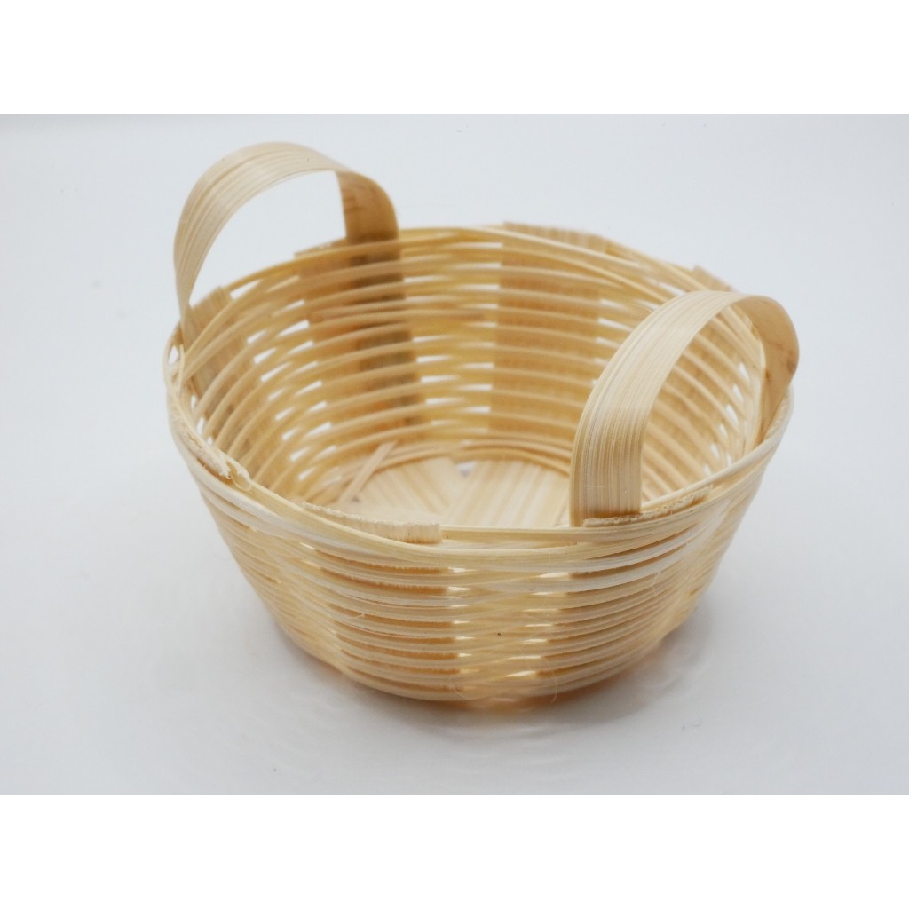 ตะกร้าสานจิ๋ว ไซต์ M (ทรงกลม) กว้าง 4 ซม. ตะกร้าไม้ไผ่จิ๋ว ของจิ๋ว Dollhouse ของตกแต่ง - รูปที่ 6