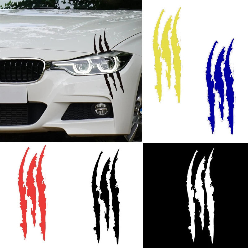 Auto Car Sticker Reflective Monster Claw Scratch Stripe Marks Headlight Decal Car Stickers 40cmX12cm