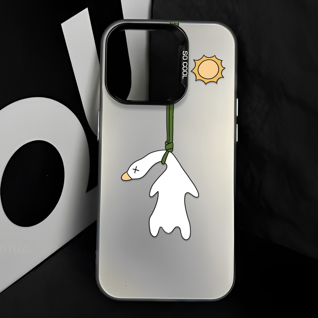 เป็ดนามธรรมตลกๆ เคสไอโฟนหรูหราไฮโซ For iphone 11 12 13 14 15 16 Pro MAX XR 14 15 Plus XSMAX 7Plus เคสโทรศัพท์กันกระแทก