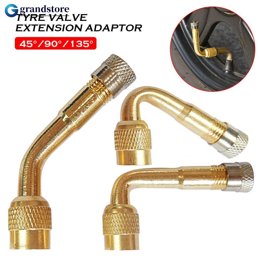GRS 40/90/135 องศามุมทองเหลืองรถจักรยานยนต์ Bent วาล์ว Adaptor Tyre Tube Valve Extension Adapter สําหรับรถยนต์รถบรรทุก Moto ขี่จักรยานอุปกรณ์เสริม
