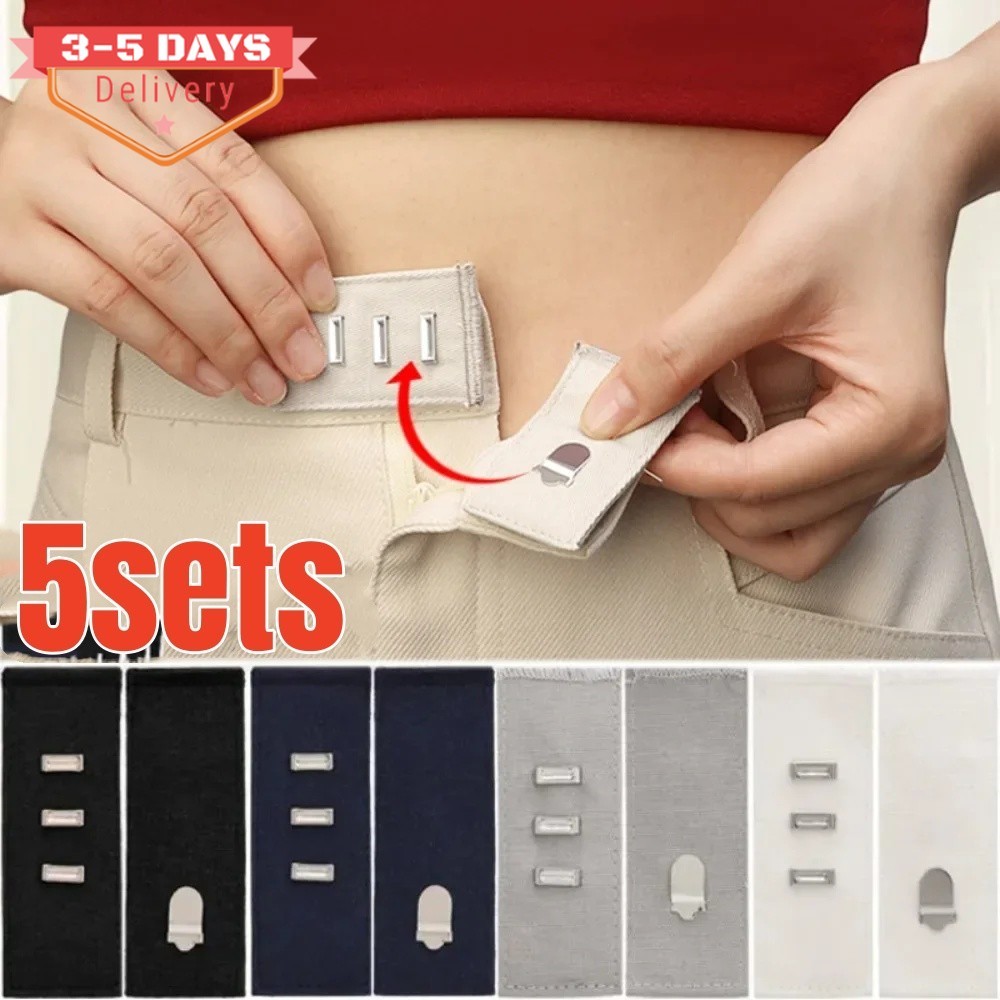 [3-5วันมาถึง]ตัวปรับเอวทันทีสําหรับกางเกง-8x3.5ซม.เข็มขัดขยายหัวเข็มขัดชุด,ตะขอที่ปลอดภัยและการออกแบบแผ่น, 1/3/5ชุดทนทานโพลีเอสเตอร์อุปกรณ์เย็บผ้า