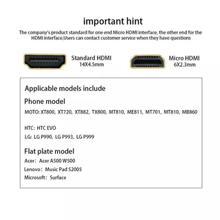 ส่งไว ประกัน1ปีเต็ม! ยาว 6นิ้ว Micro HDMI สายชายหญิง HD อะแดปเตอร์แปลง10ซม.Micro-HDMI To HDMI