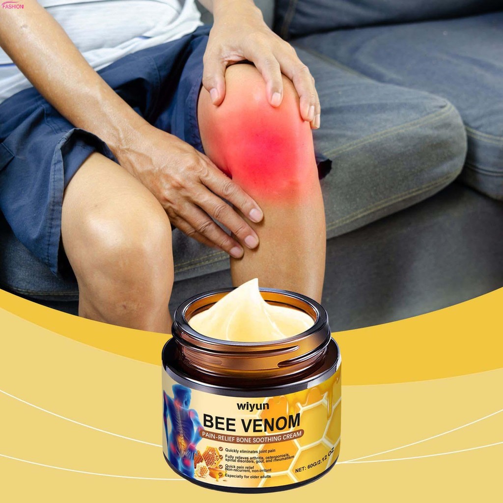 60g Bee Venom Joint Therapy Cream ลดความเจ็บปวดบรรเทากล้ามเนื้อครีมสําหรับผู้ชายผู้หญิง Body Health Care