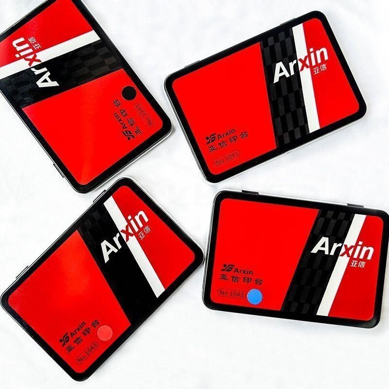 Asian Ink Pad Red Square Quick-Drying Ink Pad ลายนิ้วมือสีฟ้าสํานักงานแสตมป์สีดําหมึก Pad ลายนิ้วมือ