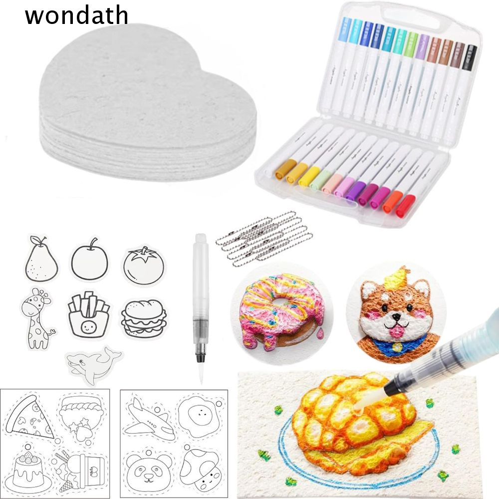 WONDA Magic Texture ชุดภาพวาด, DIY หัตถกรรมเด็ก Magic Puffy สี,ขาตั้งพร้อมปากกาวาดโฟม Texture ภาพวาด