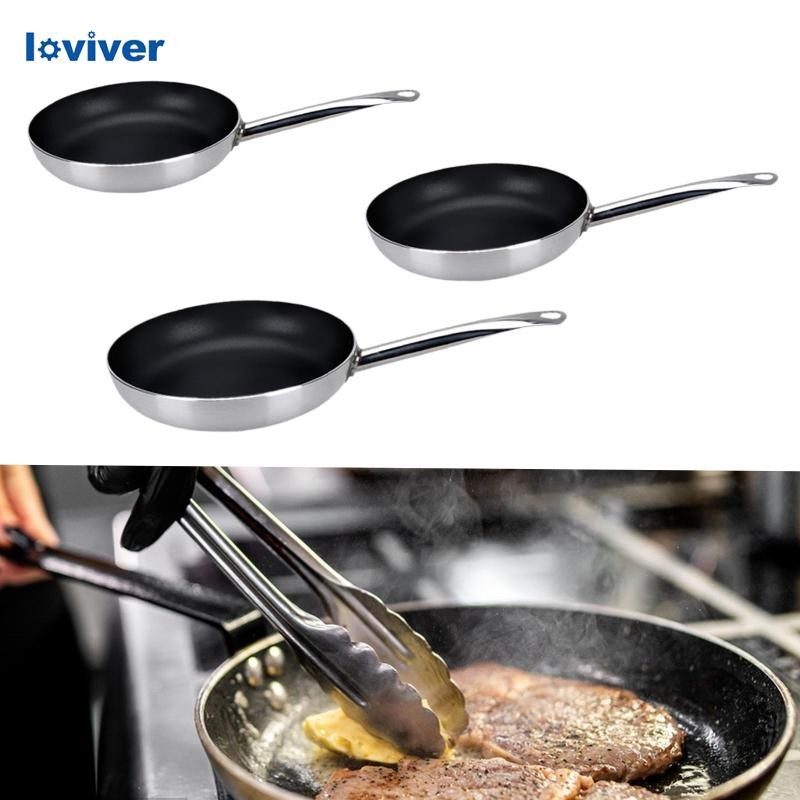 [Loviver] กระทะไม่เคลือบด้ามยาว Non Stick Surface Aluminium Skillets สําหรับเตาตั้งพื้นทั้งหมด Home Kitchen Induction Cooker