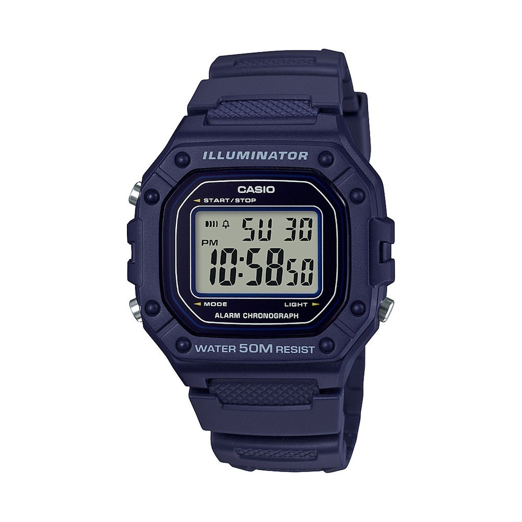 CASIO นาฬิกาข้อมือ CASIO รุ่น W-218H-2AVDF วัสดุเรซิ่น สีน้ำเงิน