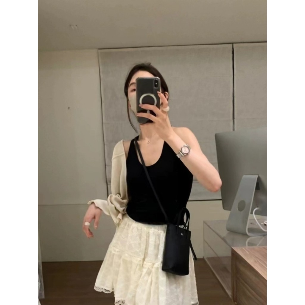 🌜Moonling🌛 พร้อมส่งจากไทย  เสื้อกล้าม มีฟองน้ำ ผ้าร่องเล็กฟิลคาวาอี้ สีพื้นยืดกำลังดี *FY298* - รูปที่ 2