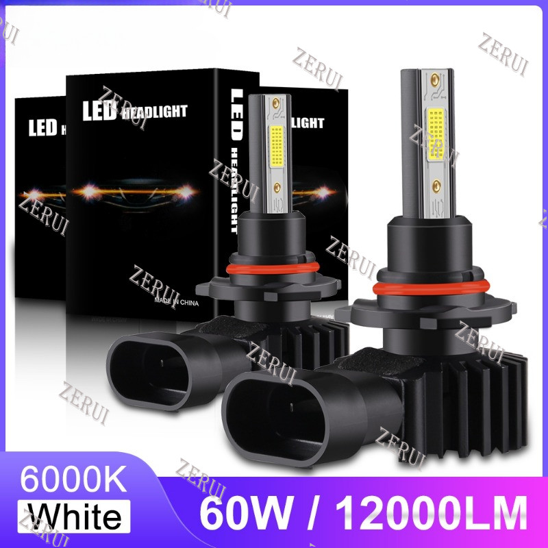 ZR สําหรับ 2pcs ไฟหน้ารถ 9006 HB3 9005 12-24V 6000K COB LED ไฟหน้ารถ H11 Turbo หมอกหลอดไฟ LED สว่างม