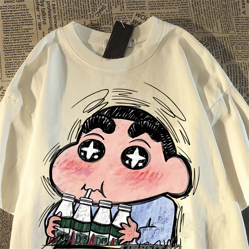 【ส่งจากไทย】 Crayon Shin-chan เสื้อยืด 4สี S-3XL เสื้อยืดคนอ้วน 🌈ผ้าฝ้าย