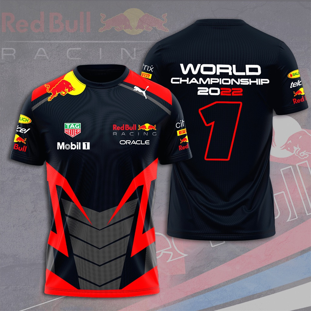 Max Verstappen x Red Bull Racing F1 World Championship ผู้ชายฤดูร้อนเสื้อยืดสูตรหนึ่งทีมเด็ก T เสื้อ